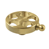 Wendell Brass Knurled Wheel Handle