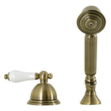 Vintage Deck Mount Hand Shower with Diverter for Roman Tub Faucet