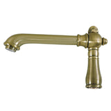 English Country 6-5/8" Brass Faucet Spout, 1.2 GPM