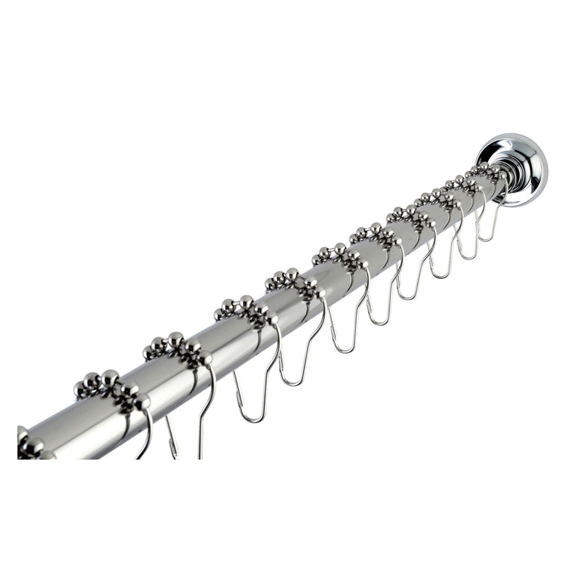 Edenscape 60-Inch to 72-Inch Adjustable Shower Curtain Rod with Rings Combo