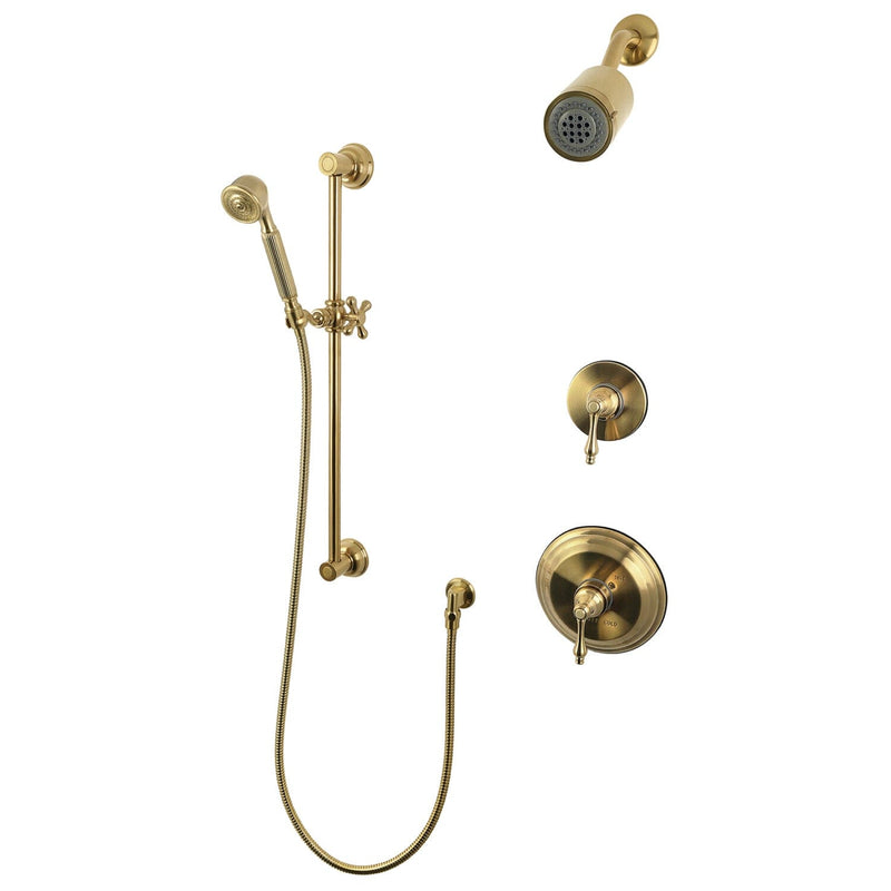 Pressure Balanced Shower System with Slide/Grab Bar and Hand Shower