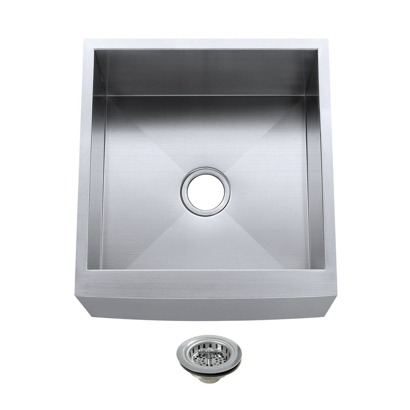 Denver 21-Inch Stainless Steel Single Bowl Farmhouse Sink with Strainer