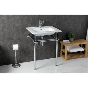 Templeton 25-Inch Ceramic Console Sink with Brass Legs (1-Hole)