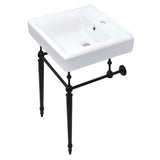 Edwardian 20-Inch Porcelain Console Sink with Brass Legs (1-Hole)