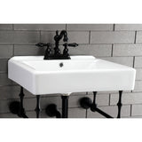 Edwardian 20-Inch Porcelain Console Sink with Brass Legs (4-Inch, 3-Hole)