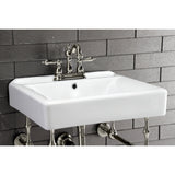 Edwardian 20-Inch Porcelain Console Sink with Brass Legs (4-Inch, 3-Hole)