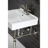 Edwardian 20-Inch Porcelain Console Sink with Brass Legs (4-Inch, 3-Hole)