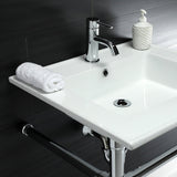Dreyfuss 25-Inch Ceramic Console Sink with Stainless Steel Legs (1-Hole)