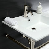 Dreyfuss 25-Inch Ceramic Console Sink with Stainless Steel Legs (1-Hole)