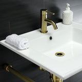 Dreyfuss 25-Inch Ceramic Console Sink with Stainless Steel Legs (1-Hole)