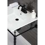 Edwardian 25-Inch Ceramic Console Sink with Brass Legs (4-Inch, 3-Hole)