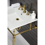 Edwardian 25-Inch Ceramic Console Sink with Brass Legs (8-Inch, 3-Hole)