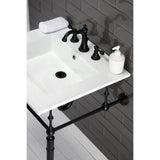 Edwardian 25-Inch Ceramic Console Sink with Brass Legs (8-Inch, 3-Hole)