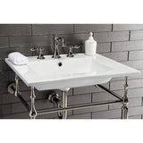 Edwardian 25-Inch Ceramic Console Sink with Brass Legs (8-Inch, 3-Hole)