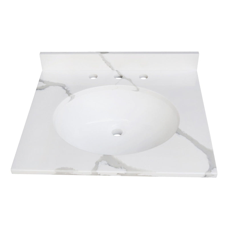 Norbiton 25-Inch Solid Surface Vanity Top (8" Faucet Drillings)