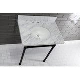Templeton 30-Inch Carrara Marble Vanity Sink Top (8" Faucet Drillings)