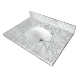 Templeton 30-Inch Carrara Marble Vanity Sink Top (8" Faucet Drillings)