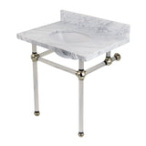 Templeton 30-Inch Carrara Marble Vanity Top with Acrylic Legs (8-Inch, 3-Hole)