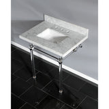 Templeton 30-Inch Carrara Marble Vanity Top with Acrylic Legs (8-Inch, 3-Hole)
