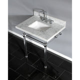 Templeton 30-Inch Carrara Marble Vanity Top with Acrylic Legs (8-Inch, 3-Hole)