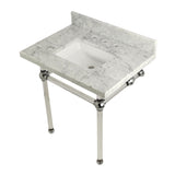 Templeton 30-Inch Carrara Marble Vanity Top with Acrylic Legs (8-Inch, 3-Hole)