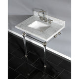 Templeton 30-Inch Carrara Marble Vanity Top with Acrylic Legs (8-Inch, 3-Hole)