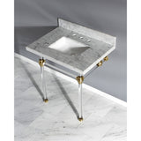 Templeton 30-Inch Carrara Marble Vanity Top with Acrylic Legs (8-Inch, 3-Hole)