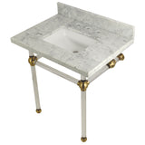 Templeton 30-Inch Carrara Marble Vanity Top with Acrylic Legs (8-Inch, 3-Hole)