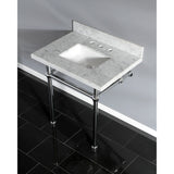 Templeton 30-Inch Carrara Marble Vanity Top with Brass Legs (8-Inch, 3-Hole)