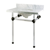 Templeton 30-Inch Carrara Marble Vanity Top with Acrylic Legs (8-Inch, 3-Hole)
