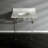 Templeton 30-Inch Carrara Marble Vanity Top with Acrylic Legs (8-Inch, 3-Hole)