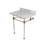 Templeton 30-Inch Carrara Marble Vanity Top with Acrylic Legs (8-Inch, 3-Hole)