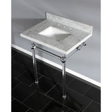 Templeton 30-Inch Carrara Marble Vanity Top with Acrylic Legs (8-Inch, 3-Hole)