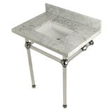 Templeton 30-Inch Carrara Marble Vanity Top with Acrylic Legs (8-Inch, 3-Hole)