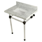 Templeton 30-Inch Carrara Marble Vanity Top with Acrylic Legs (8-Inch, 3-Hole)