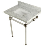 Templeton 30-Inch Carrara Marble Vanity Top with Acrylic Legs (8-Inch, 3-Hole)