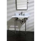 Templeton 30-Inch Carrara Marble Vanity Top with Brass Legs (8-Inch, 3-Hole)