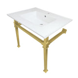Monarch 31-Inch Ceramic Console Sink with Stainless Steel Legs (1-Hole)