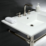 Dreyfuss 31-Inch Ceramic Console Sink with Stainless Steel Legs (8-Inch, 3-Hole)