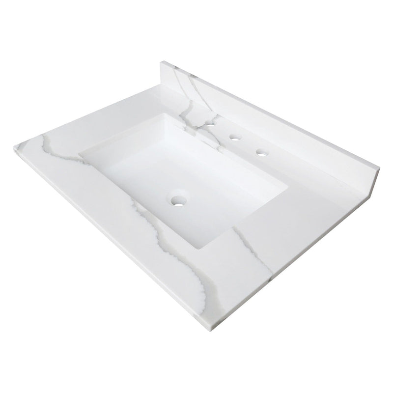 Montesquieu 31-Inch Solid Surface Vanity Top (8" Faucet Drillings)