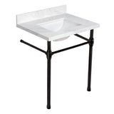 Mayorca 31-Inch Quartz Console Sink with Brass Legs (8-Inch, 3-Hole)