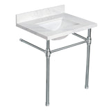 Mayorca 31-Inch Quartz Console Sink with Brass Legs (8-Inch, 3-Hole)