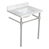 Mayorca 31-Inch Quartz Console Sink with Brass Legs (8-Inch, 3-Hole)