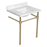 Mayorca 31-Inch Quartz Console Sink with Brass Legs (8-Inch, 3-Hole)