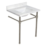 Mayorca 31-Inch Quartz Console Sink with Brass Legs (8-Inch, 3-Hole)