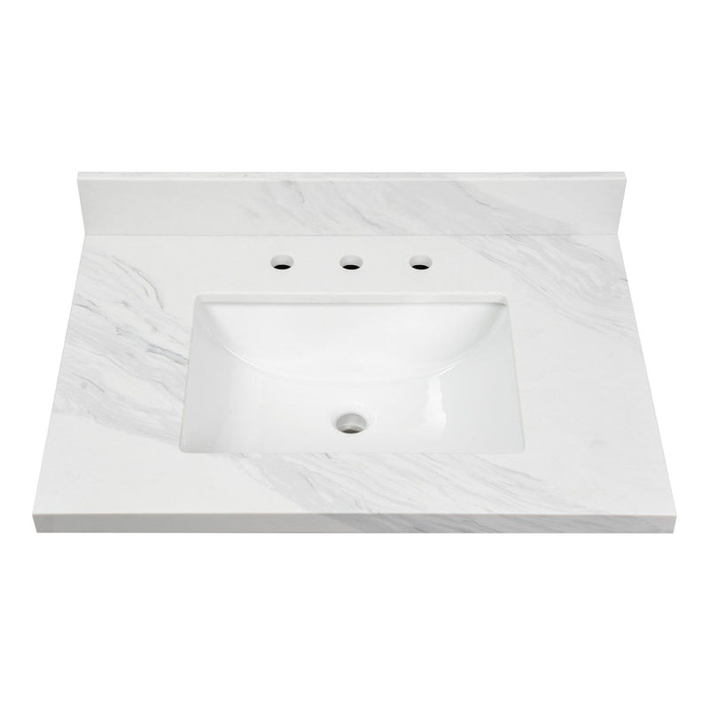 Mayorca 31-Inch Quartz Vanity Top (8" Faucet Drillings)