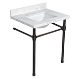 Mayorca 31-Inch Quartz Console Sink with Brass Legs (8-Inch, 3-Hole)