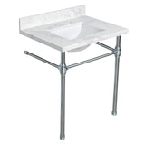 Mayorca 31-Inch Quartz Console Sink with Brass Legs (8-Inch, 3-Hole)