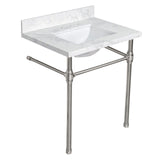 Mayorca 31-Inch Quartz Console Sink with Brass Legs (8-Inch, 3-Hole)