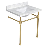 Mayorca 31-Inch Quartz Console Sink with Brass Legs (8-Inch, 3-Hole)
